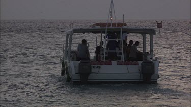 Heron Hussar boat leaving the pier