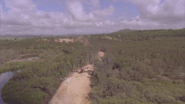 Aerial shot of impact of deforestation