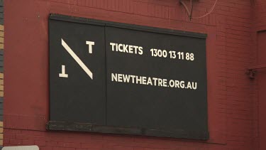 Sign for tickets for a theatre