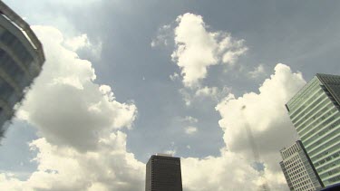 Office towers and skyscrapers in a city