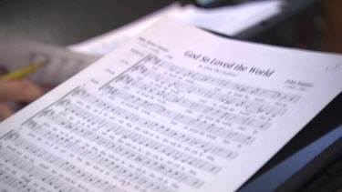 Choir singing in a church