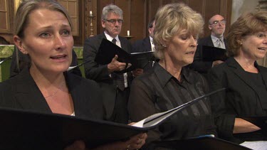 Choir singing in a church