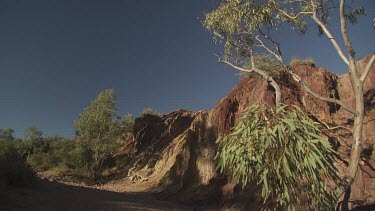 Sunlit rocky cliffs