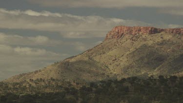 Mountain ridge in a hazy landscape