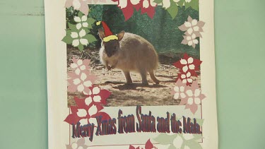 Christmas poster featuring a Red Necked Pademelon