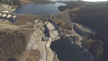 Large reservoir behind a dam