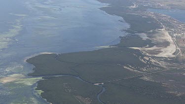 Inlet along the coast of a river