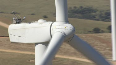 Close up of a wind turbine