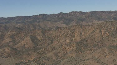 Rocky mountains of Flinder Ranges against a blue sky