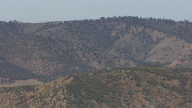 Rocky mountains of Flinder Ranges against a blue sky