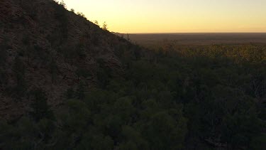 Silhouetted mountains at sunset in the Flinder Ranges