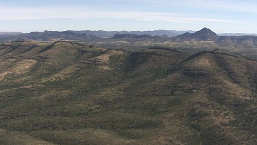 Aerial of Flinder Ranges to Lake Eyre Salt Lakes