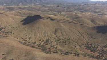 Aerial of Flinder Ranges to Lake Eyre Salt Lakes