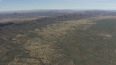 Aerial of Flinder Ranges to Lake Eyre Salt Lakes