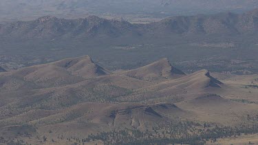 Aerial of Flinder Ranges to Lake Eyre Salt Lakes