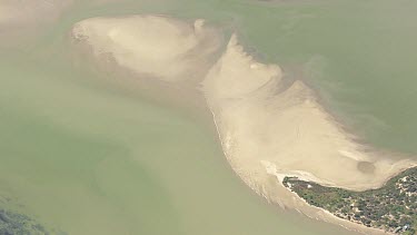 Island and cloudy sand bar in Coorong National Park