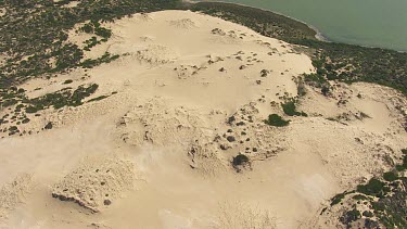 Waves along the sandy coast in Coorong National Park