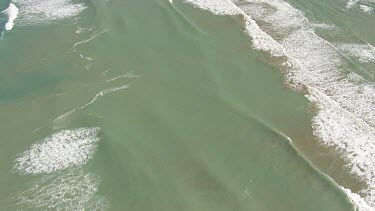 Waves along the sandy coast in Coorong National Park