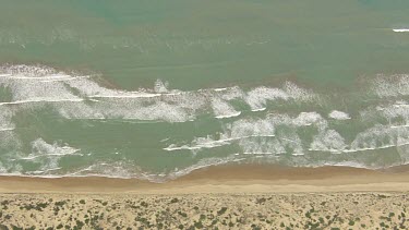 Waves on the beach in Coorong National Park
