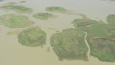 Scattered green islands in Coorong National Park