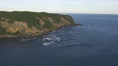 White lighthouse on the coast of Great Otway National Park