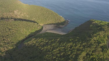 Forested green hills along the coast in Great Otway National Park
