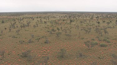 View from above the dry outback landscape