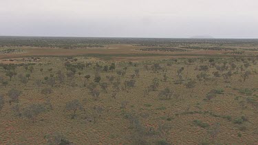 View from above the dry outback landscape