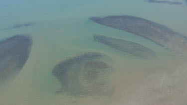 Patches of sand and vegetation in the ocean in Daintree National Park