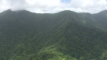 Forested mountain peaks in Daintree National Park