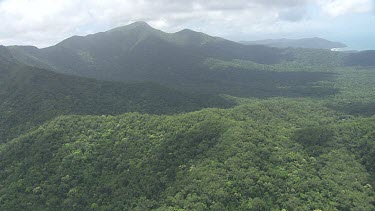 Forested mountain peaks in Daintree National Park