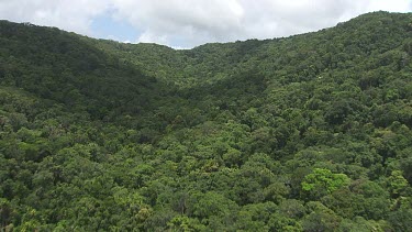 Forested mountain peaks in Daintree National Park