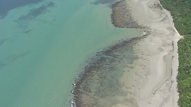 CM0001-NP-0031078 Aerial view of the beach and forested coast in Daintree National Park