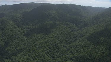 Forested mountain peaks in Daintree National Park