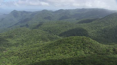 Forested mountain peaks in Daintree National Park