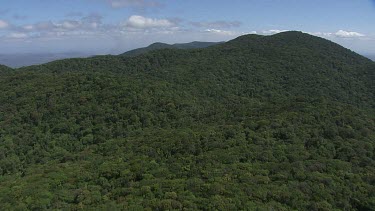 Forested mountain peaks in Daintree National Park