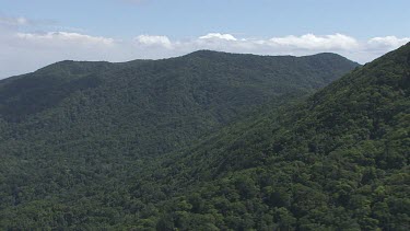 Forested mountain peaks in Daintree National Park