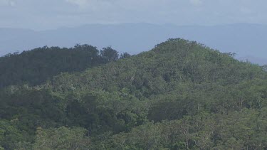 Forested mountain peaks in Daintree National Park