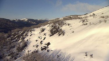 Snow-covered mountain range in Australia