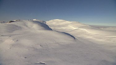 Snow-covered mountain range in Australia