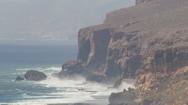 Aerial View of Western Australia Coastline - Ocean Waves crashing against the rocks