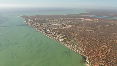 Aerial View of Shark Bay Coastline - Town near coast