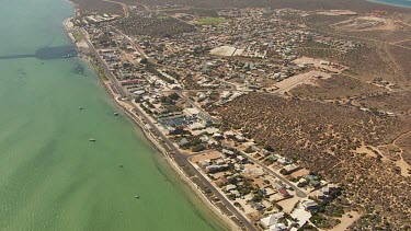 Aerial View of Shark Bay Coastline - Town near coast