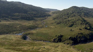Aerial of Kosciuszko National Park - Vast Mountain Ranges and River