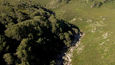 Aerial of Kosciuszko National Park - Vast Mountain Ranges and River