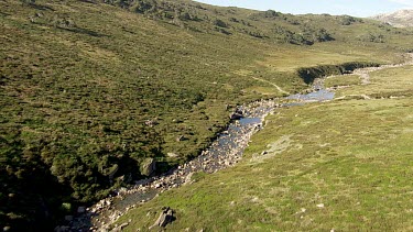Aerial of Kosciuszko National Park - Vast Mountain Ranges and River