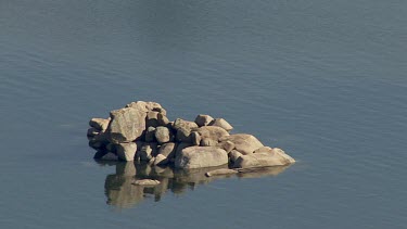 Aerial of Kosciuszko National Park - Rocks in River Landscape