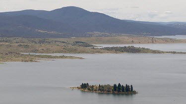 Aerial of Kosciuszko National Park - Forest and river landscape