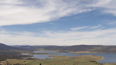 Aerial of Kosciuszko National Park - Forest and river landscape