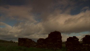 Stone ruins and clouds
